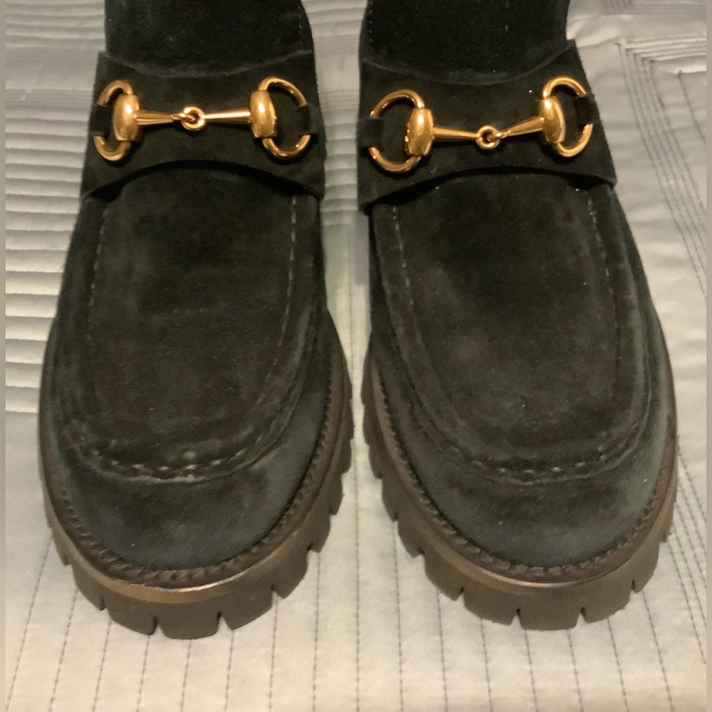 GUCCI Women’s cSuede Horsebit Ankle Boots Size 7 - Picture 6 of 13